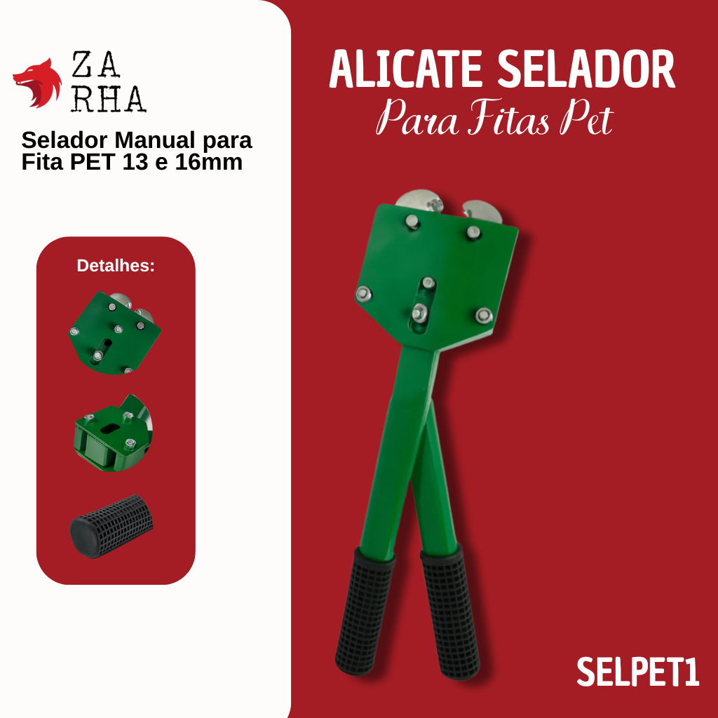 Máquina Manual Seladora Alicate para Fita PET 13 e 16mm Fechamento de Embalagens