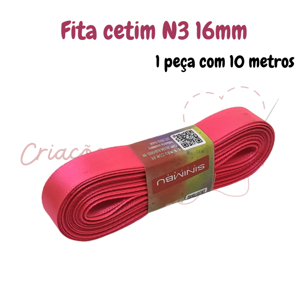 Fita de Cetim Sinimbu N3(16mm) peça 10 metros - Ref: 9946/16