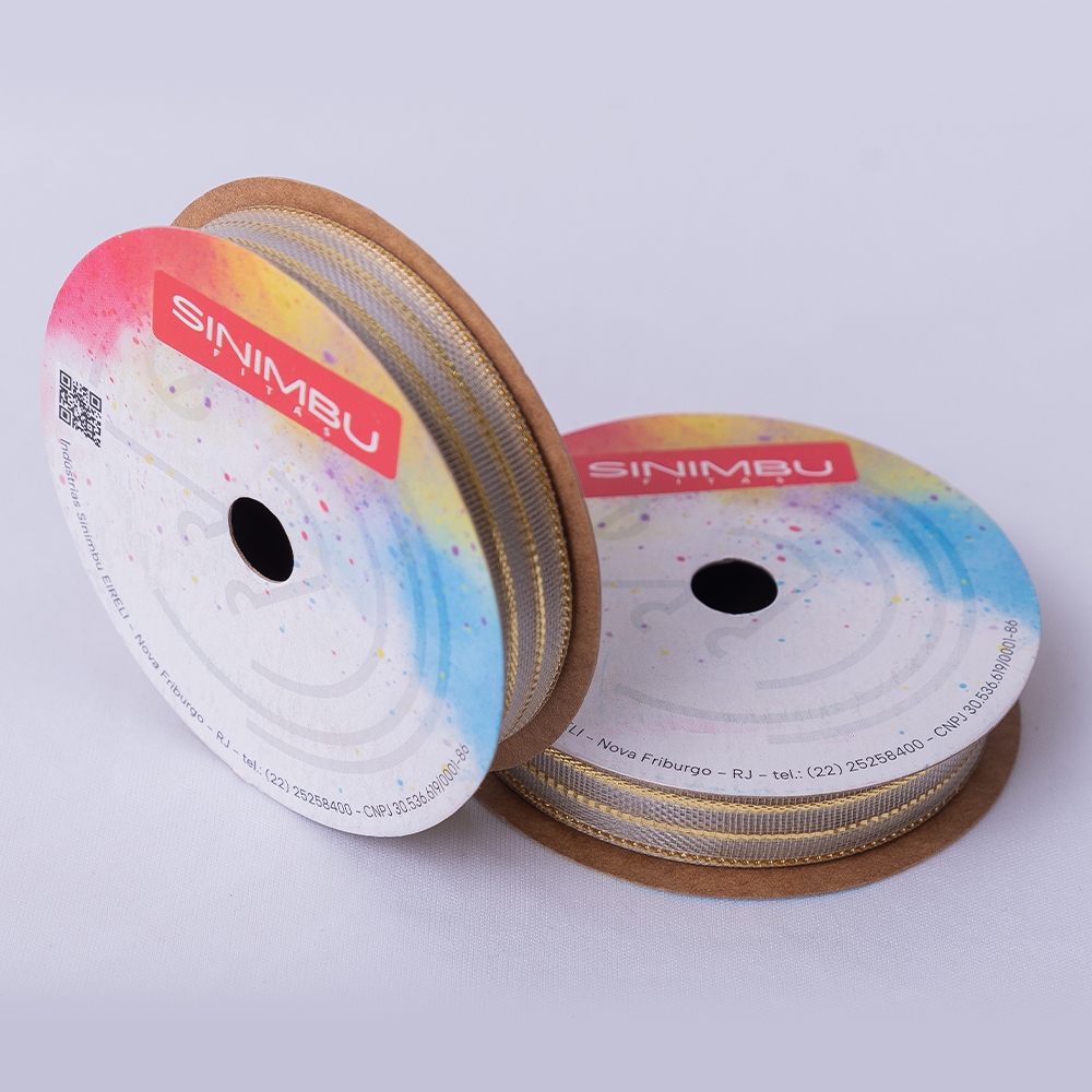 Fita Metalizada Decorativa Sinimbu 16mm de largura rolo 10 metros - Ref: 9301