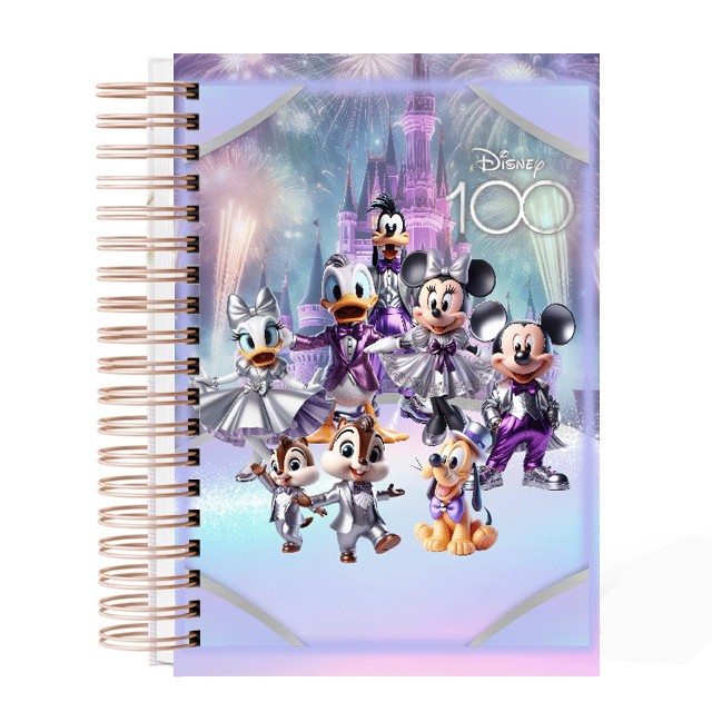 Agenda  Disney 2026 - Personalizada com o Nome, Capa dura, A5, Wire-o, Elástico e Tassel