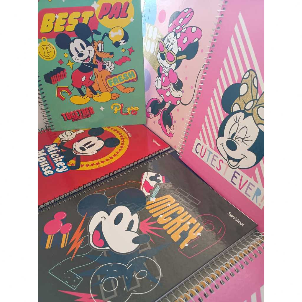 Caderno Universitário Disney Mickey Minie Capa Dura Variados