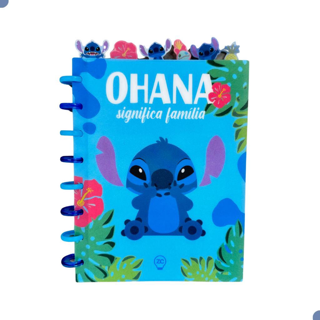 Caderno Agenda Inteligente Smart Discos Stitch Disney A5 72 Fls Original Zonacriativa Escola Colegial Faculdade