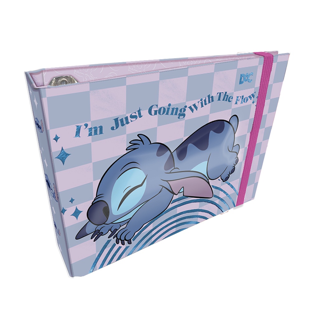 Caderno Argolado Mini Disney Stitch Horizontal 80 Folhas 195x150mm - DAC