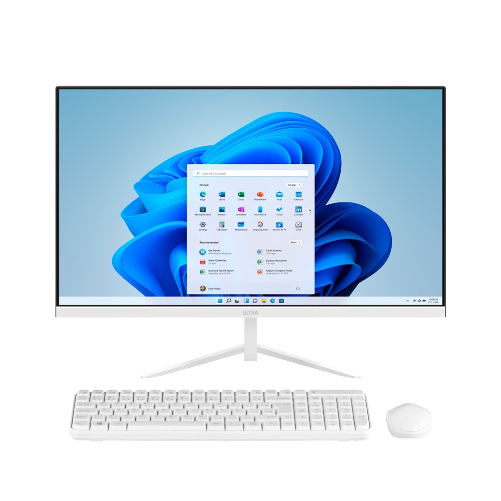 All in One Windows 11 Home 23,8 Pol. Full HD Intel Core i3 4GB 128 GB SSD Branco Ultra - UB842