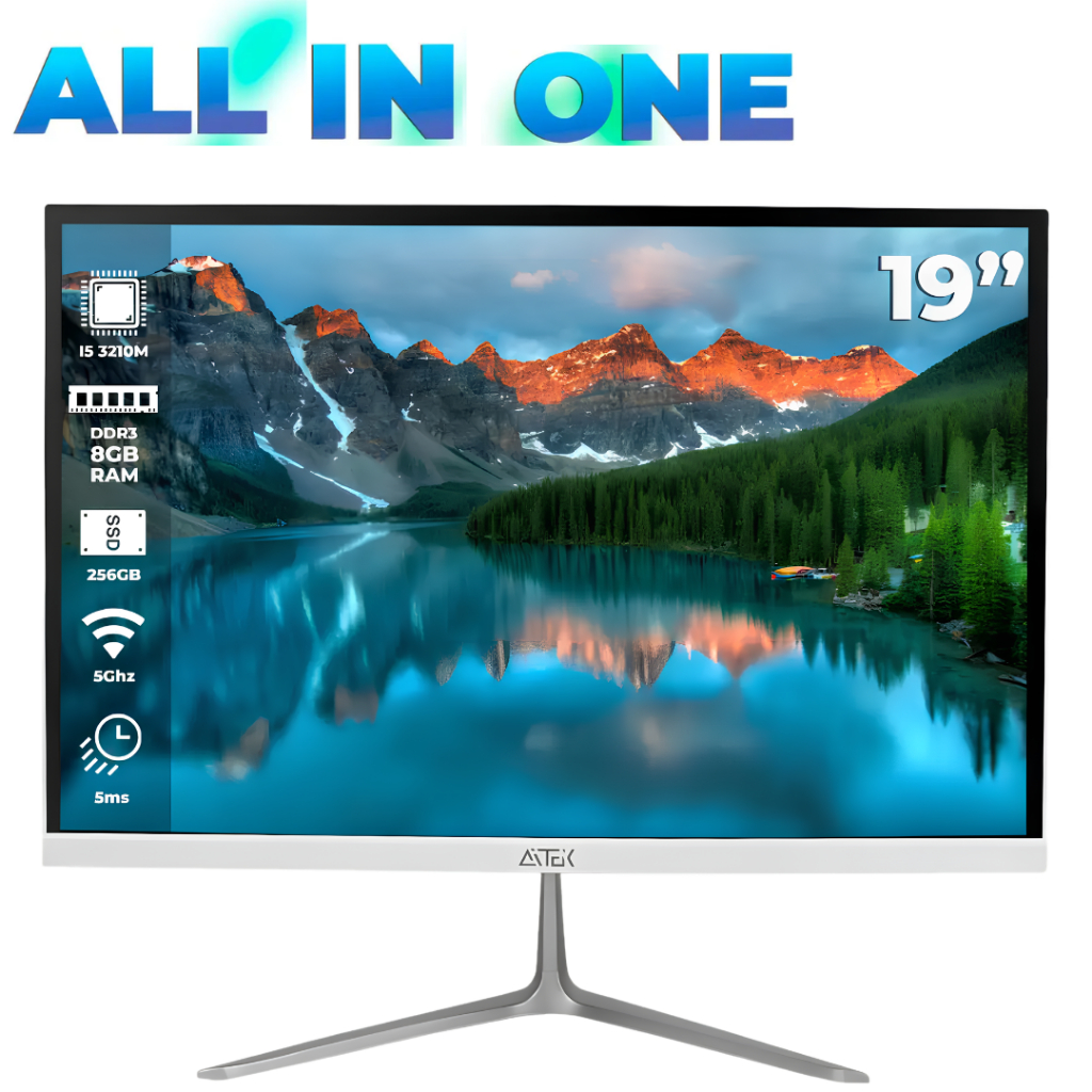 PC All-In-One Intel Core i5 8GB RAM SSD 256GB Tela 19