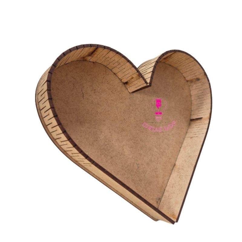 10 Bandeja Coração MDF Cesta Dia dos Namorados e Dia das Mães 15x15x3