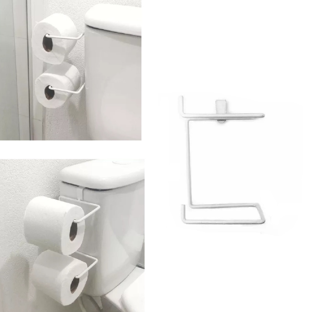 Suporte De Metal Porta Papel Para 2 Rolos de Papel Higiênico Para Banheiro