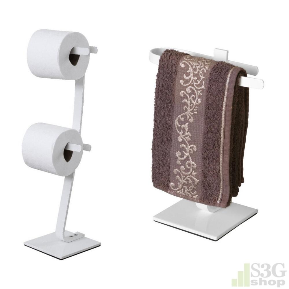 Kit Toalheiro De Bancada E Papel Higiênico De Chão Branco