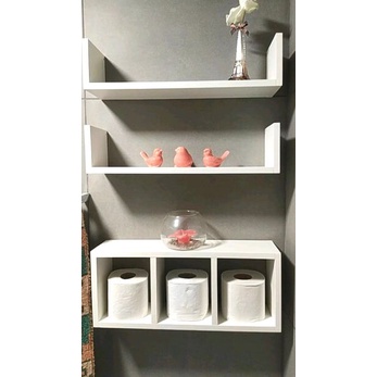 Nicho Com Divisória E 2 Prateleiras Em U Mdf Branco Banheiro Papel Higiênico
