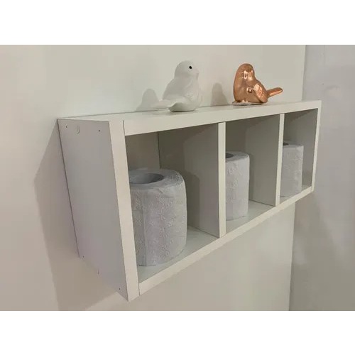 Nicho P/ Papel Higiênico Banheiro Multiuso Branco Mdf Suporte