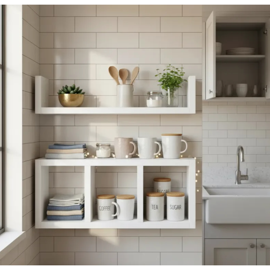 1 Nicho Organizador+1 Prateleira Banheiro Papel Higiênico Decoração Quarto 100% MDF - Envio Montado