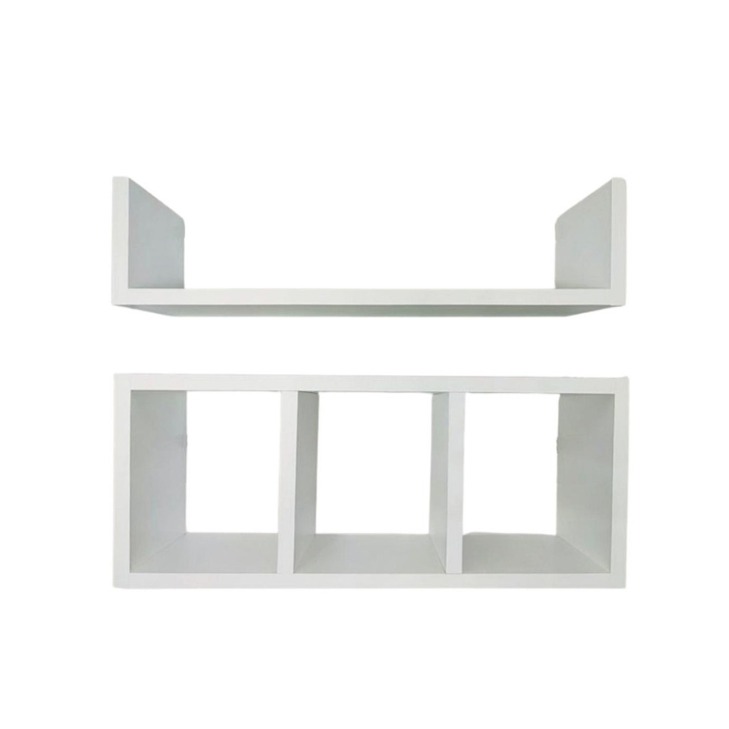 Nicho Para Banheiro Prateleira Para Papel Higiênico 2 Unidades Em MDF Branco Decoração