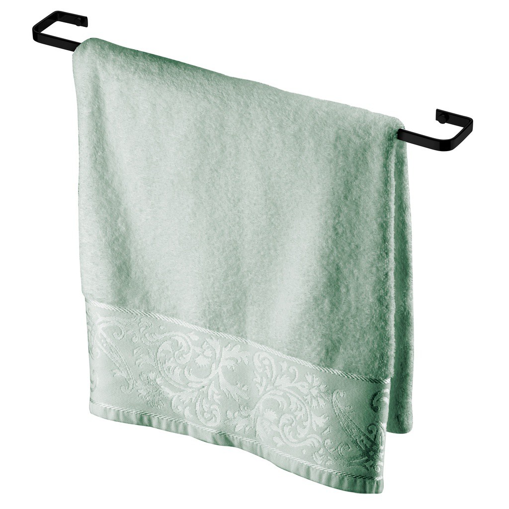Toalheiro Preto Fosco 60cm Suporte Porta Toalha Toilet Fixo