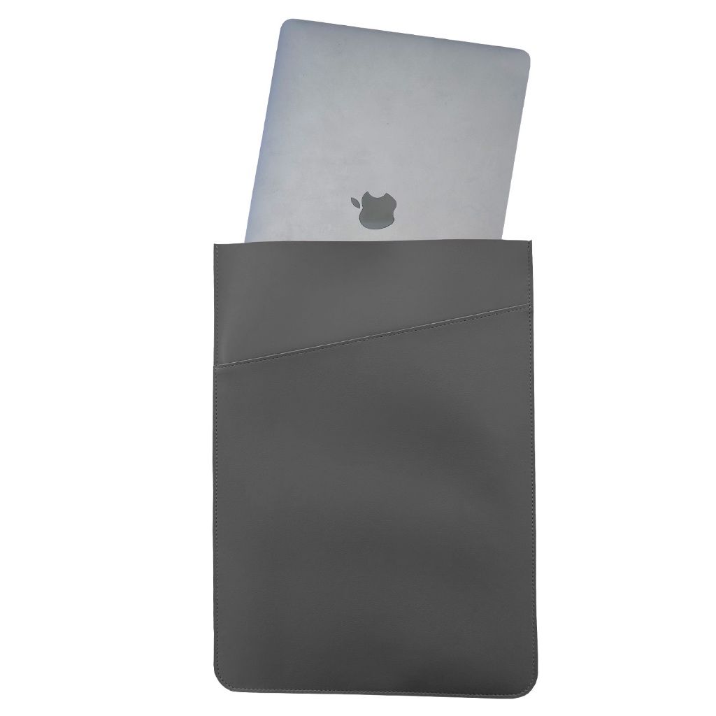 Case Para Notebook Slim em Couro Sintético Cinza Escuro