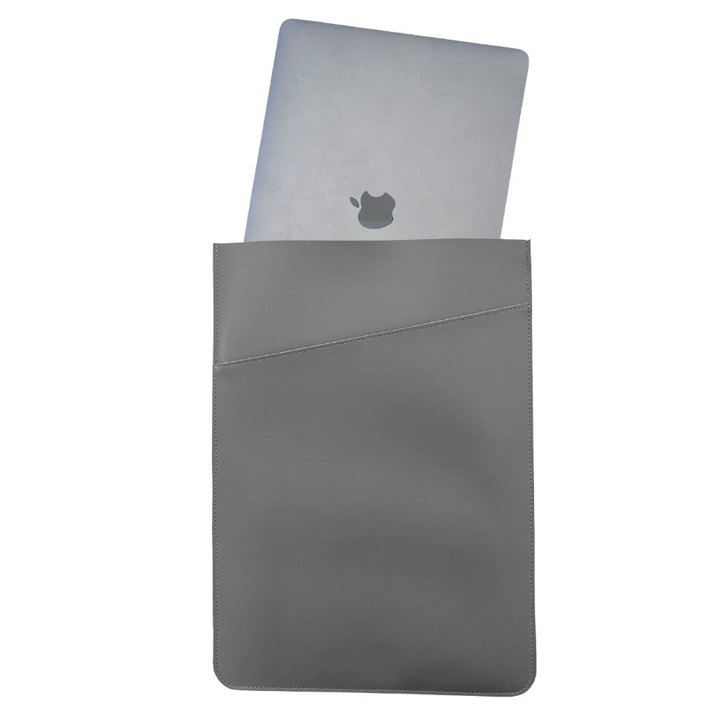Case Para Notebook Slim em Couro Sintético Cinza Claro