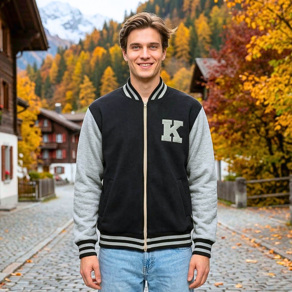 Jaqueta Bomber College Americana Masculina Varsity Com Zíper