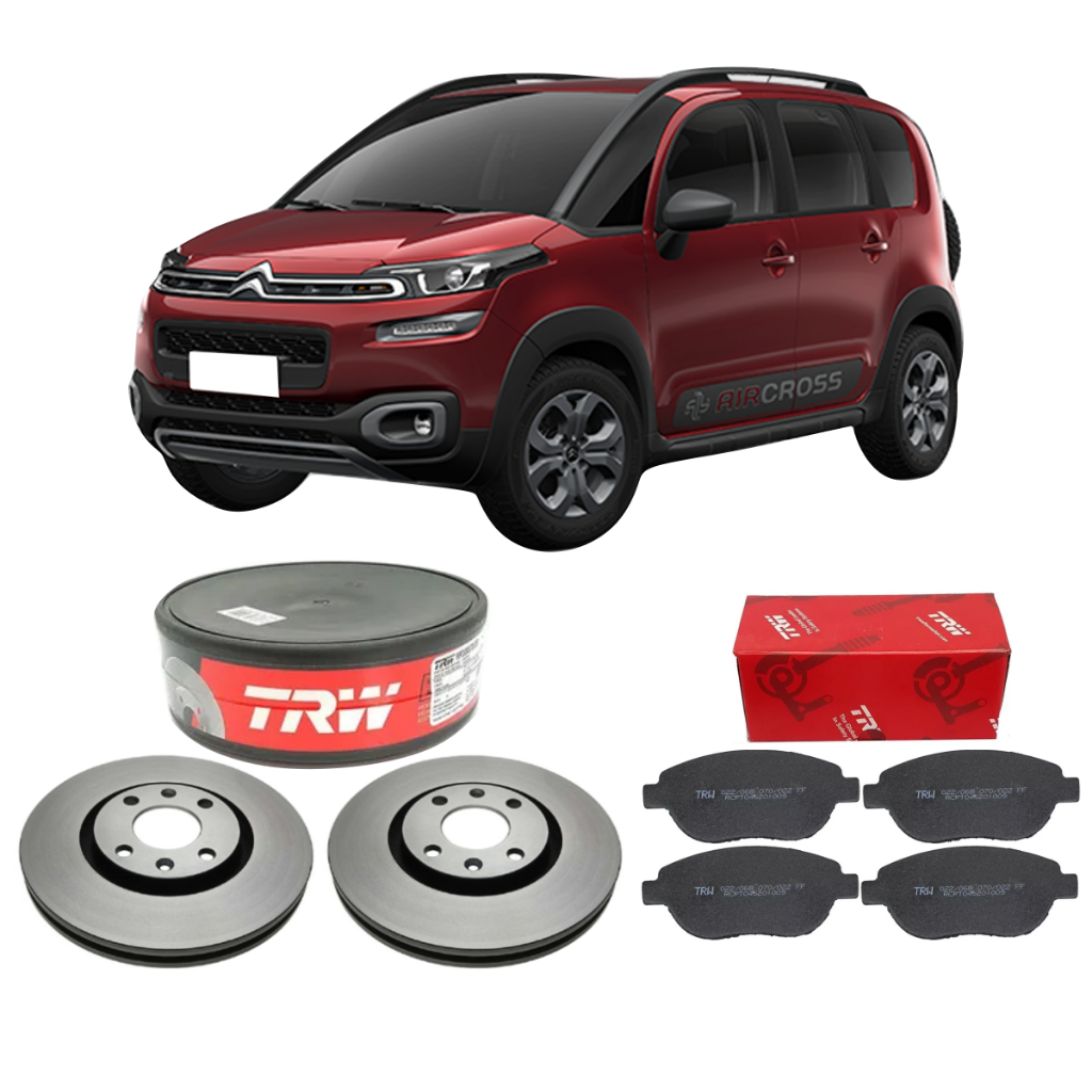 KIT DISCO DE FREIO TRW + PASTILHA TRW DIANT AIRCROSS 1.6 2011 A 2020