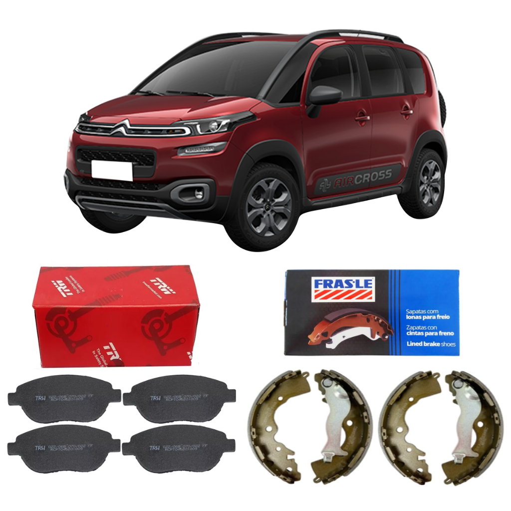 KIT PASTILHA DE FREIO TRW  + SAPATA FRASLE DIANT TRAS AIRCROSS 1.6 2011 A 2020