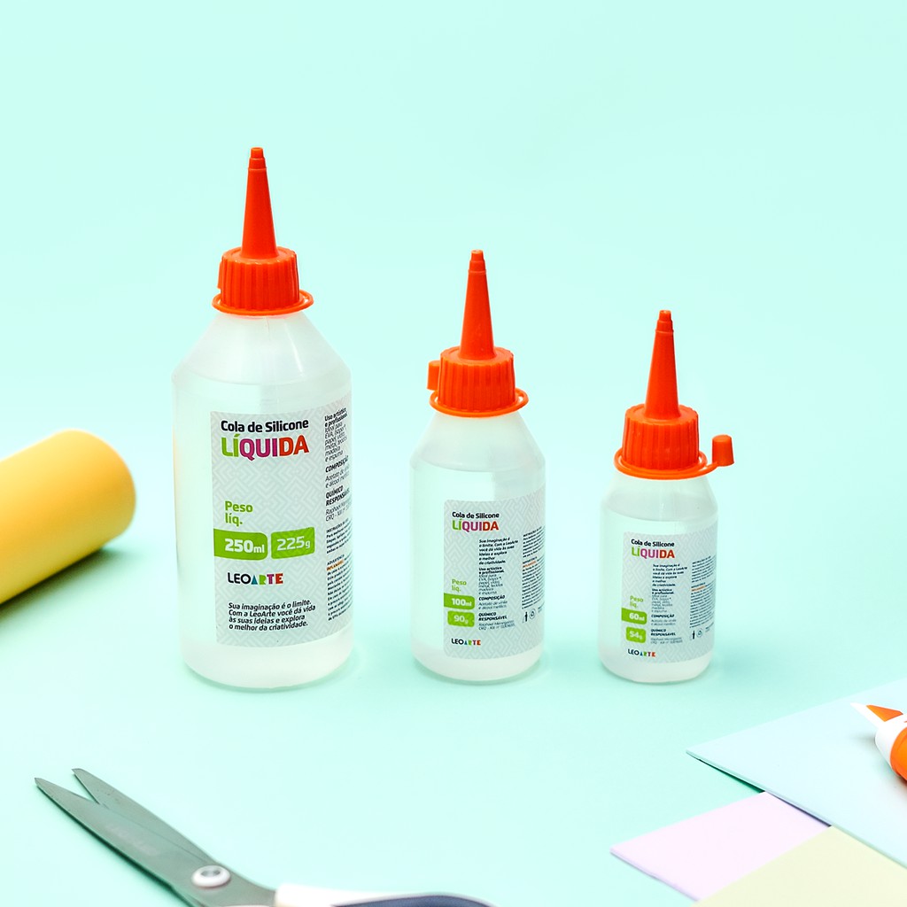 Cola de Silicone Líquida para Artesanato Leo Arte Papelaria - 100ml e 250ml