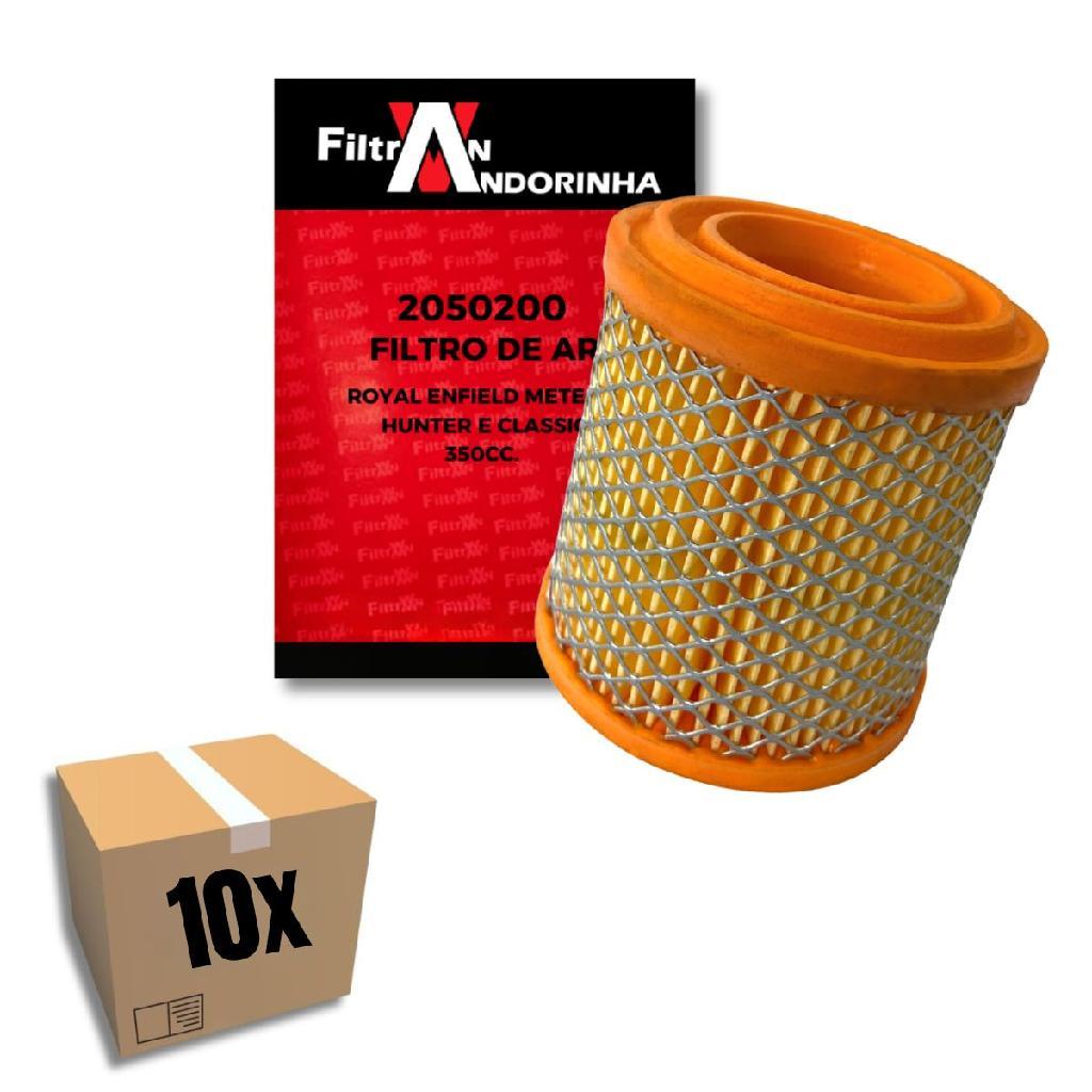 Kit 10 Unidades Filtro de Ar Filtran 2050200 Moto Royal Enfield Meteor 350 Classic 350 Hunter 350 Novo Original Atacado