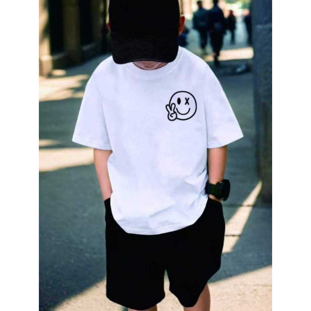Camiseta Infantil Para Meninos Estampada Manga Curta
