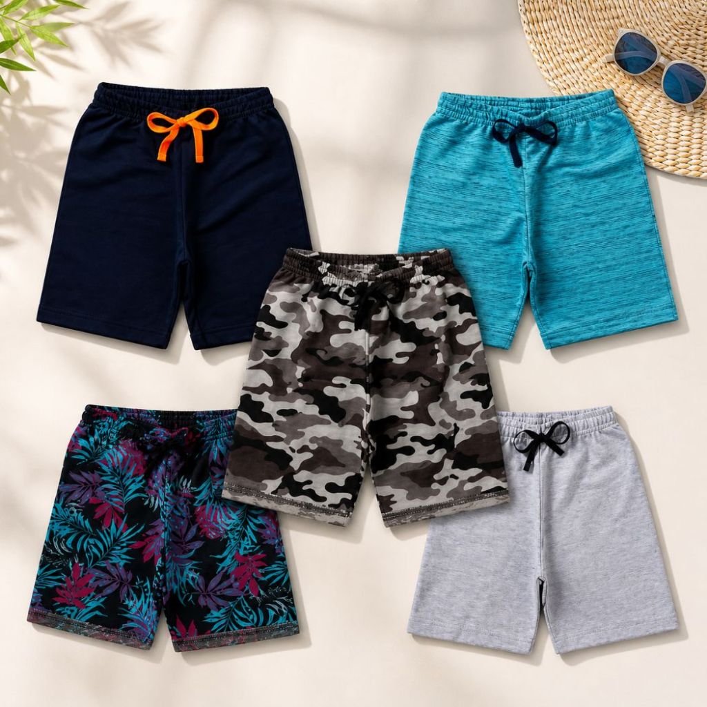 Kit 3 Bermudas sortidas Moletom / Moletinho Infantil ou juvenil  Tamanho 1 ao 14 Bermuda para meninos Marca Propria
