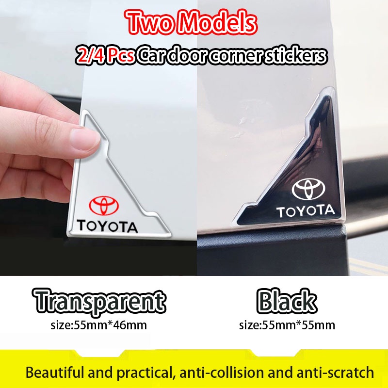 2/4 Pcs Toyota Preto Transparente Canto Da Porta Do Carro Adesivos Anti-Colisão Riscos Para Raize Rush Vios Veloz Cross Corolla Yaris Sienta Prius Camry Fortuner Wigo Innova Hilux