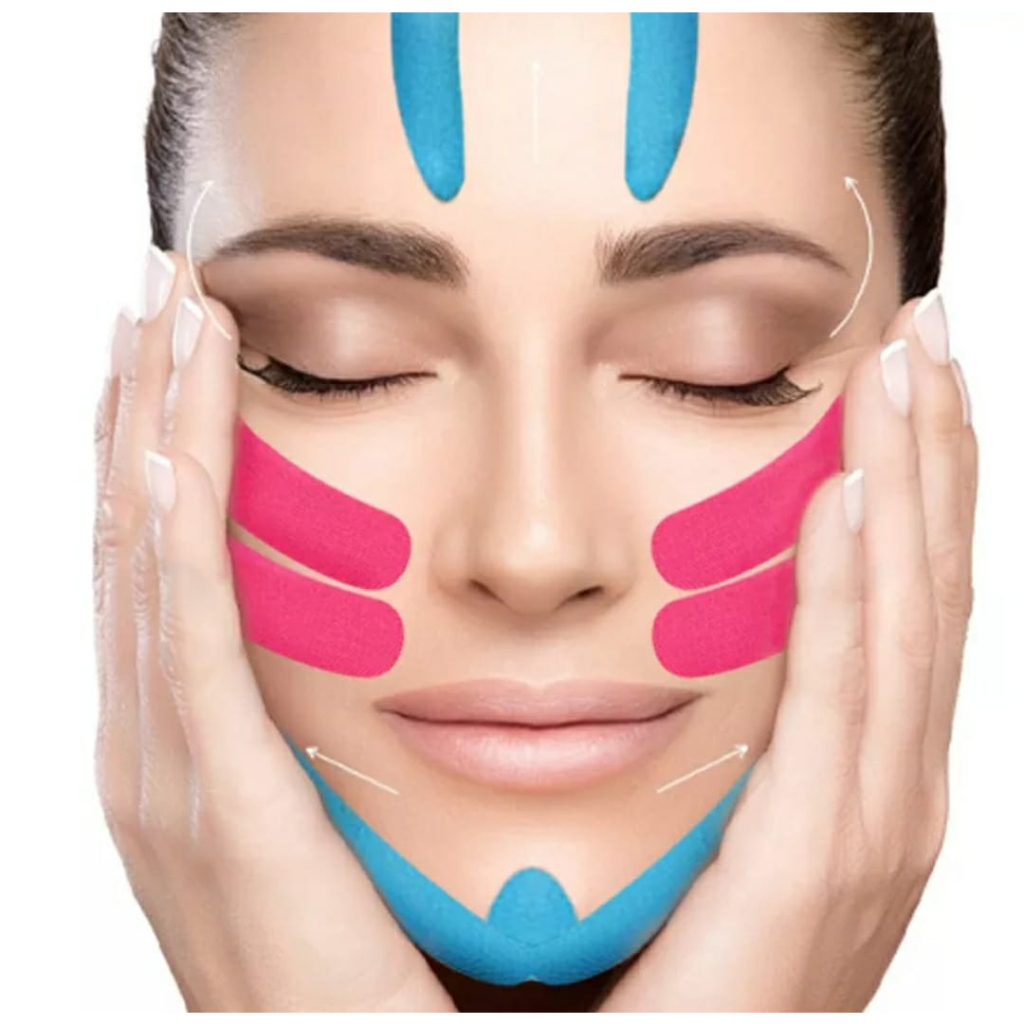 kit 1Cinta Faixa Afina Rosto Reduz Papada 1 Fita Para Face Pescoço Olhos Lifting Facial