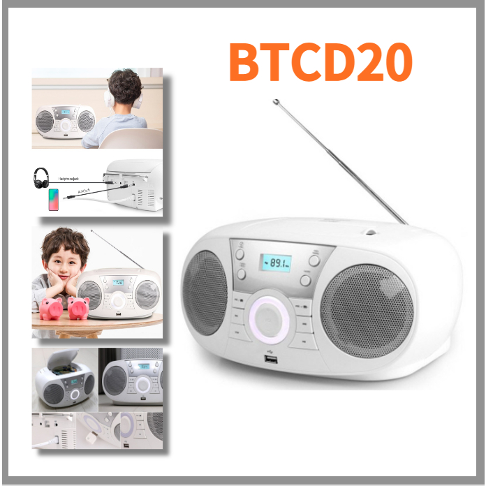 COBY Coreia BTCD20 ​ bluetooth Portátil cd player streo Rádio FM Memória usb AUX Características Função De Configuração