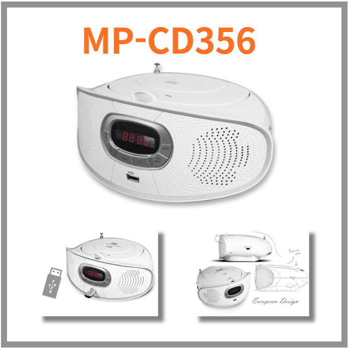 1 X COBY MP-CD356 Portátil MP3 CD Player Som Poderoso Rádio FM Memória usb Repetir , design Fino Programável