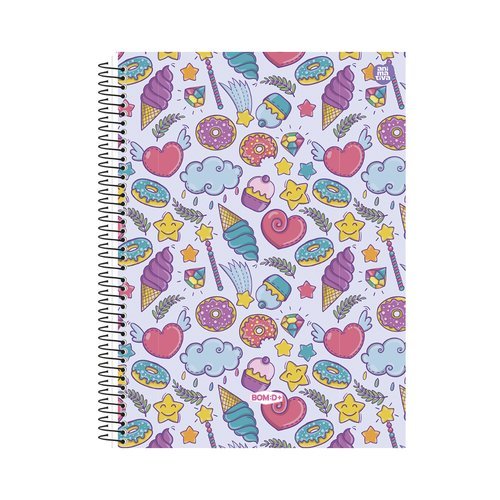 Caderno Universitário doces feminino 10 Matérias – 160 folhas