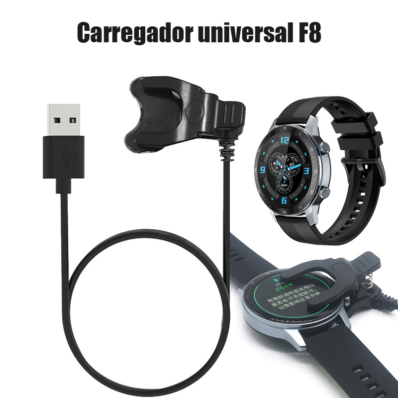 Cabo carregador universal USB para relógio inteligente F8 W34S T500 HW16 X6 X7 X8 X9