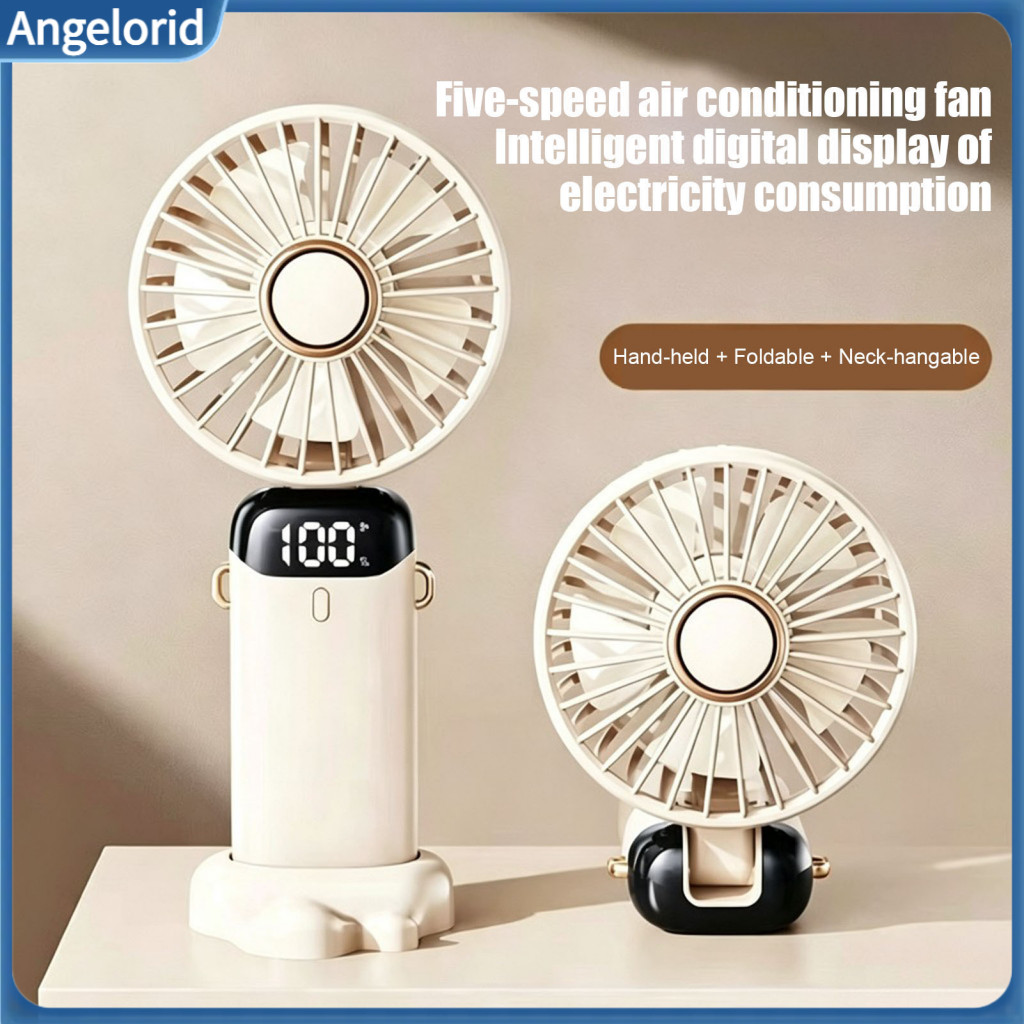 Portable Handheld Fan with Stand Foldable Mini 3-speed Quiet Usb Personal for Travel Office Outdoor Use – Strong Wind