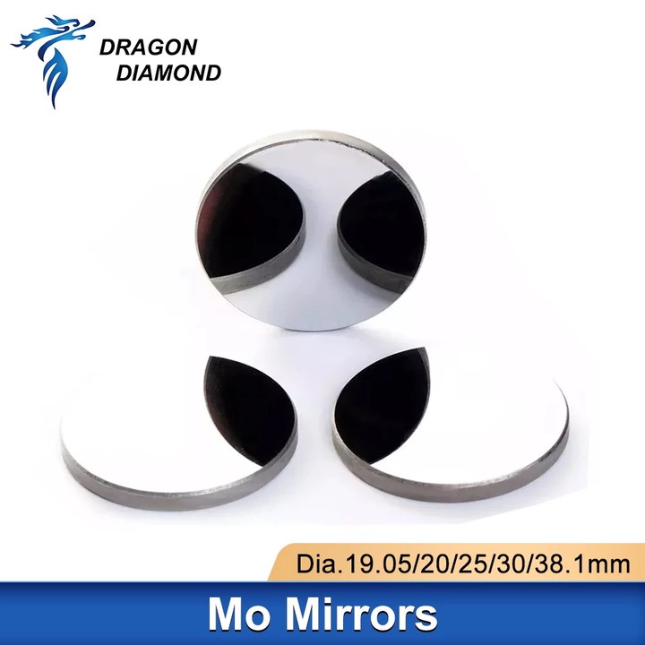 3pcs Co2 Lente Mo Refletor A Laser Espelho Engraver Dia 19.05mm 20mm 25mm 30mm 38.1mm Para Máquina De Corte