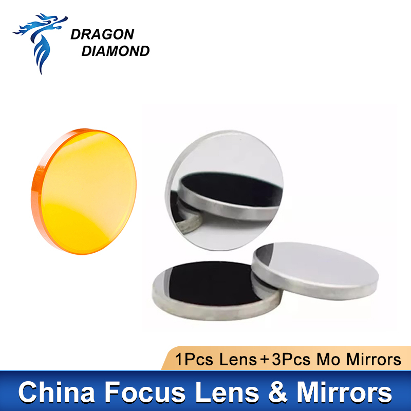 China Lente De Foco Gravador A Laser Dia . 12/18/20mm + 3 Peças Espelhos Mo Para Máquina De Corte E Gravação Co2 3020 40