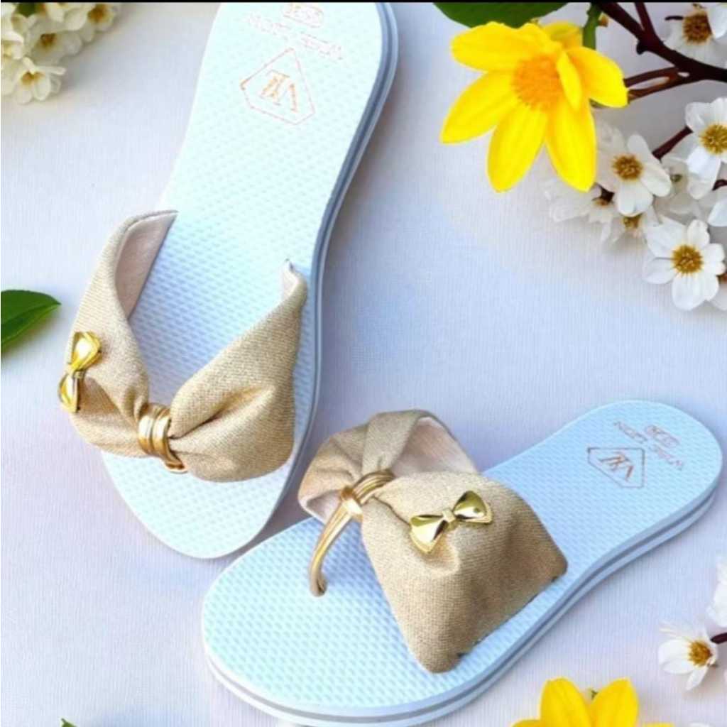 Chinelo Laço Tecido Confortável dia a dia Sola 20mm Macio