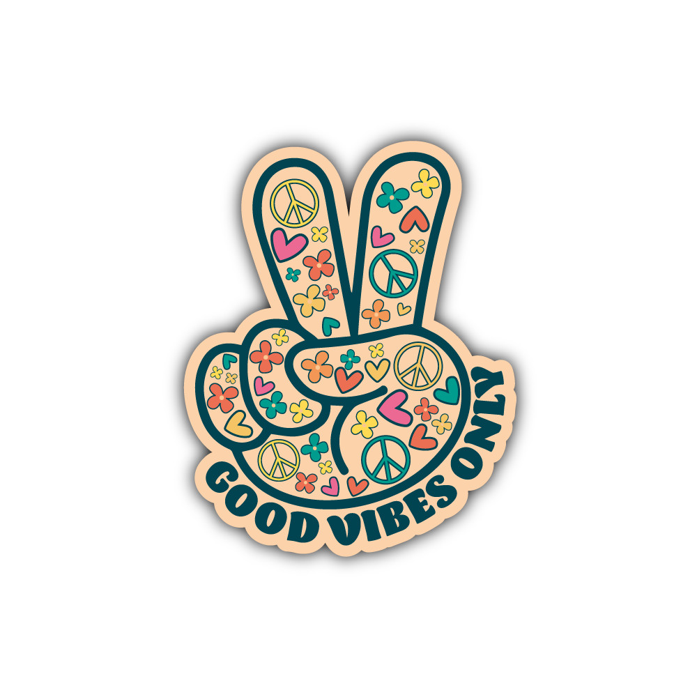 Placa Quadro Good Vibes Only Hand