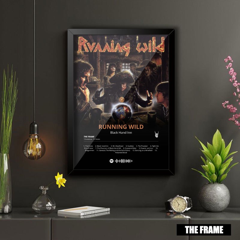 Quadro Decorativo A4/A3 Spotify Running Wild Album Black Hand Inn