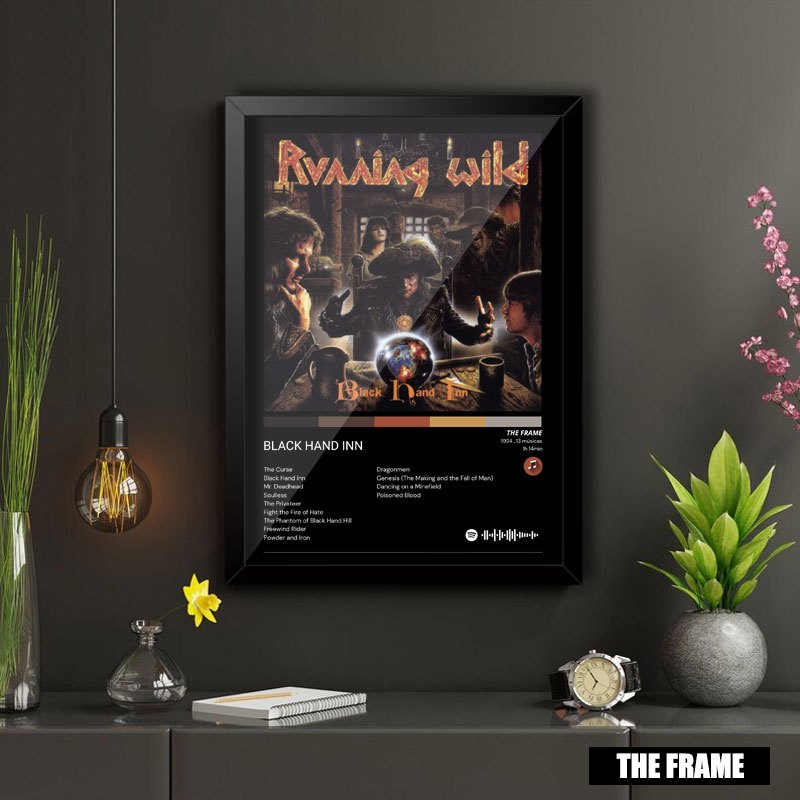 Quadro Decorativo A4/A3 Spotify Running Wild Album Black Hand Inn