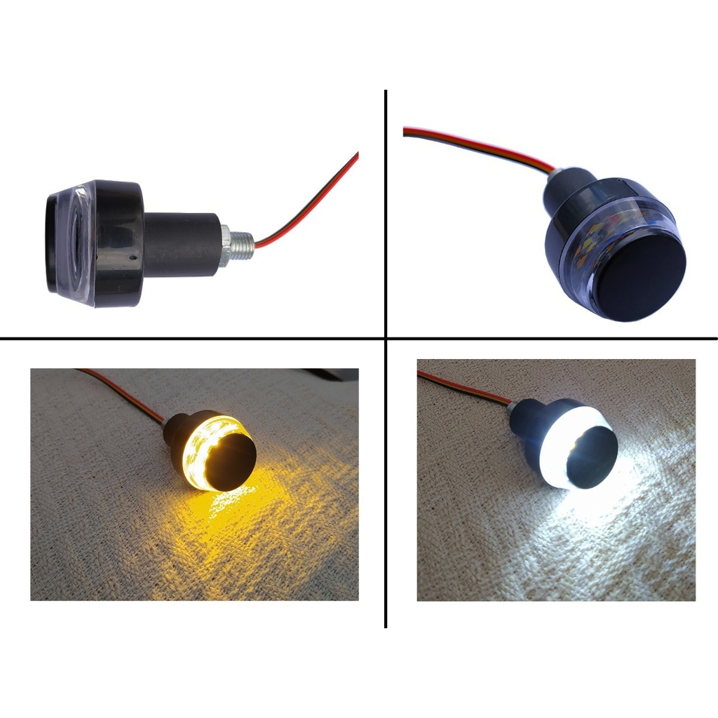Par Pisca Seta Peso Guidao Led Universal Moto Custom 2 Cores Honda Yamaha Shineray Suzuki