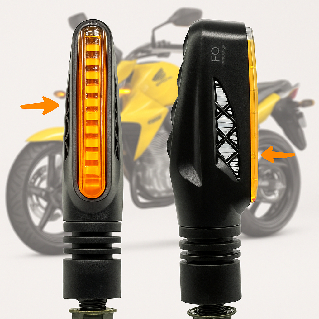 Kit Par de Pisca Seta Led Slim para Moto Honda Yamaha Dafra Suzuki