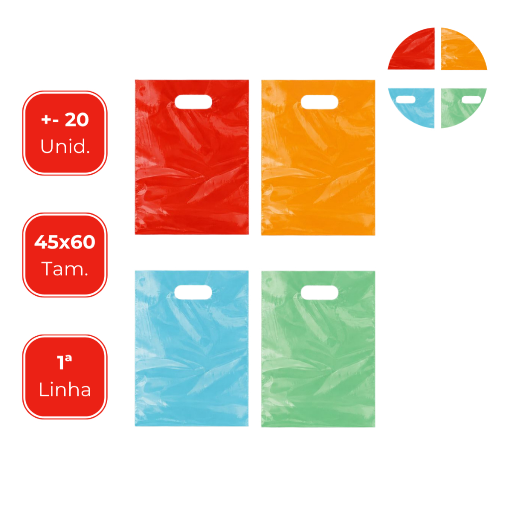 Sacola De Plástico Boca Vazada Palhaço De Primeira Linha Lisa 45x60