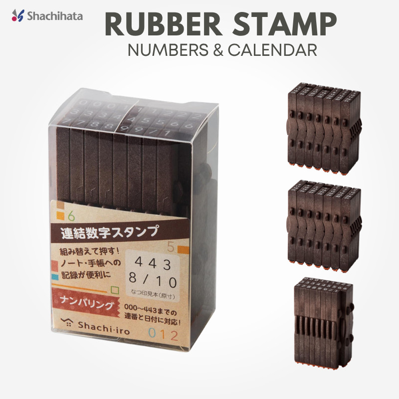 Shachihata Rubber Stamp Connected Numbers and Calendar