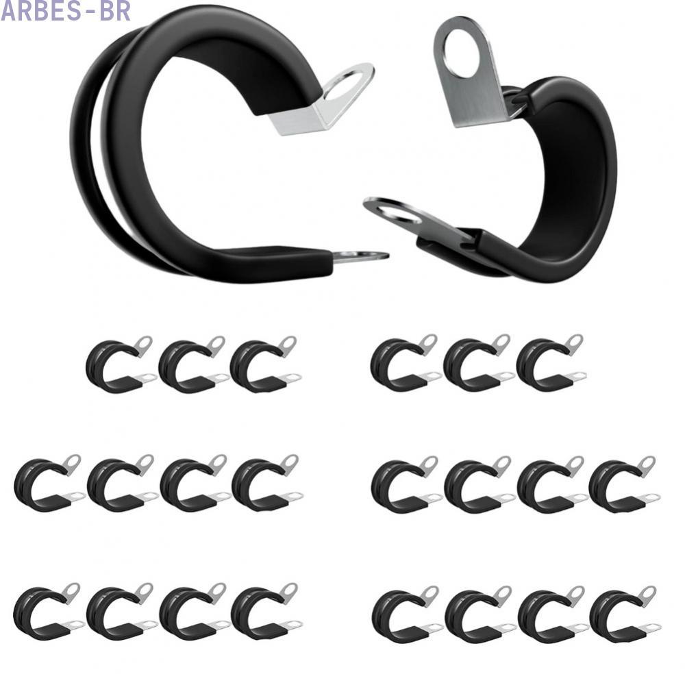 [Clearance]24 Pack 3/4 Inch Stainless Steel Cable Clamps with Rubber Pad for Wire Cable[ARBES]