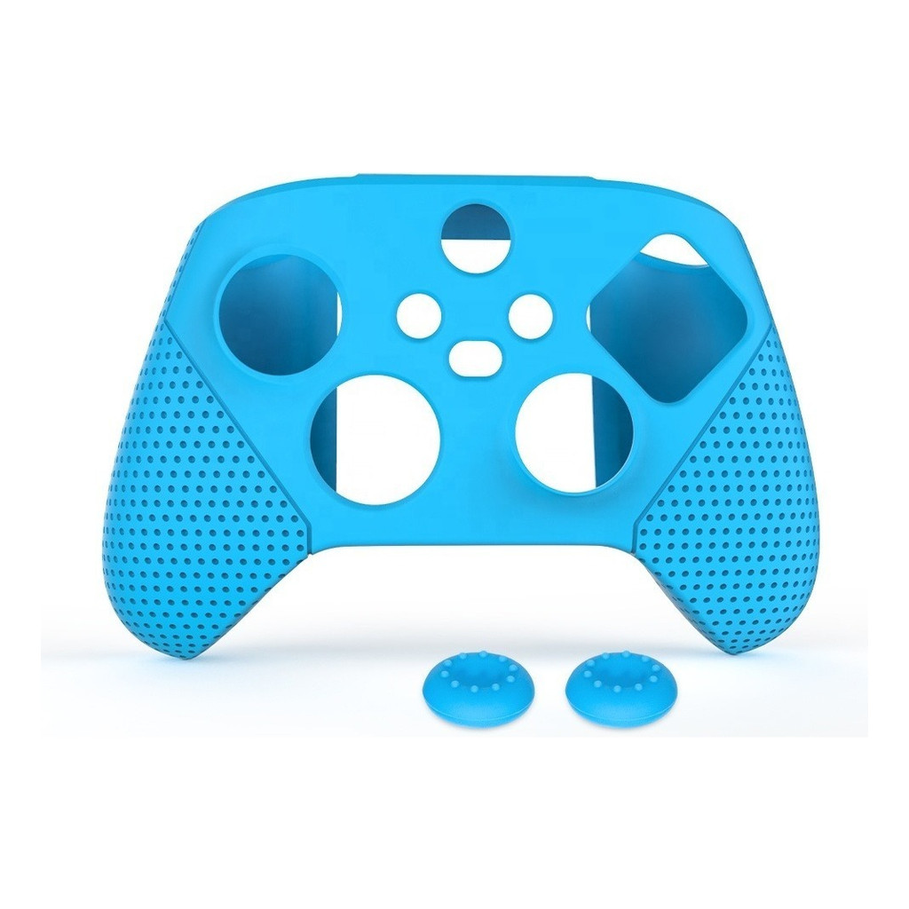 Capa de controle de silicone para Xbox Series X S Blue Rubber Grips Protector