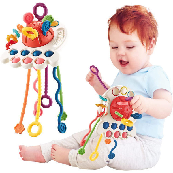 MIE Octopus Pull String Toys For 0-3 Years Babies Developmental Fine Motor Skills Brinquedos Sensoriais Para Crianças