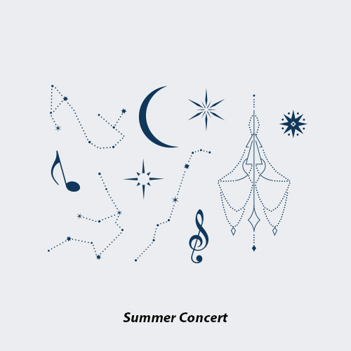 Adesivo de tatuagem à prova d'água Original NEUF Fu < Concerto no meio do verão> Note Moon Star Big Sheet