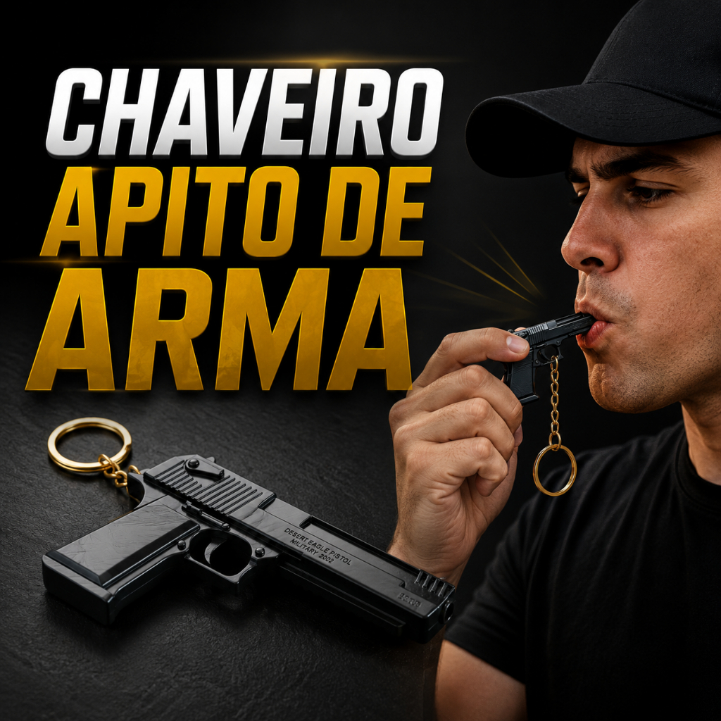Chaveiro Mini Pistola Arma Tática Militar Apito Desert Eagle Caming Mochila Chave