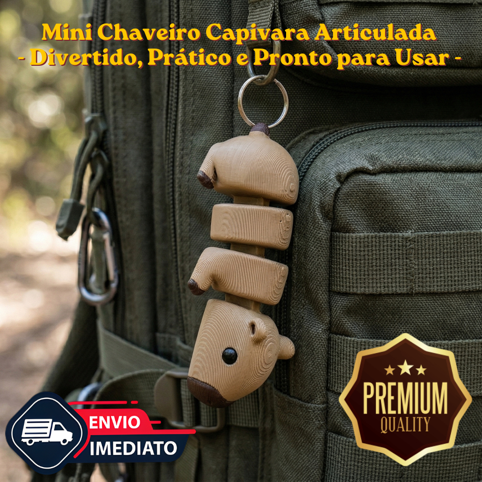 Mini Chaveiro Flexpop Capivara Articulada 3D Criativo Divertido Mochila Chaves Presente Original