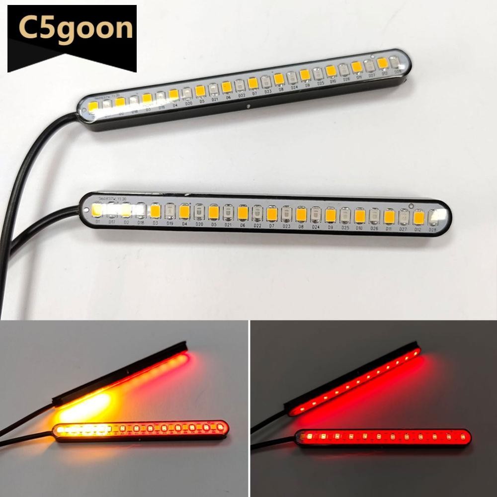 C5GOON Tira De Barra De Luz Da Motocicleta Cauda Freio Parar Fluindo Sinal Volta Água 24 SMD LED Integrado Cor Vermelha
